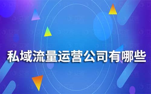 做私域流量運(yùn)營(yíng)的公司有哪些